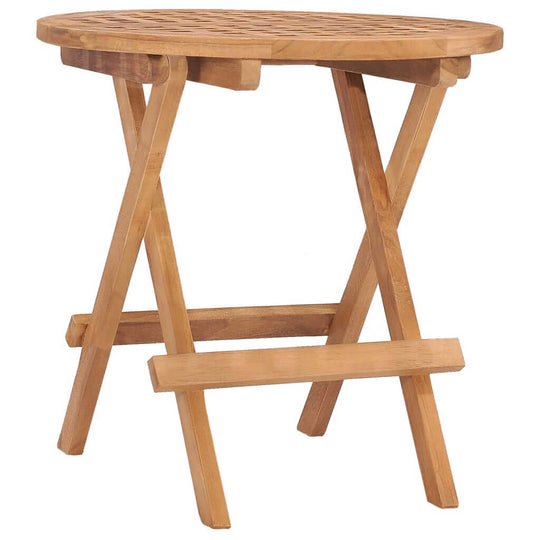 Folding garden table made of solid teak wood, suitable for indoor and outdoor dining, stylish and durable furniture.