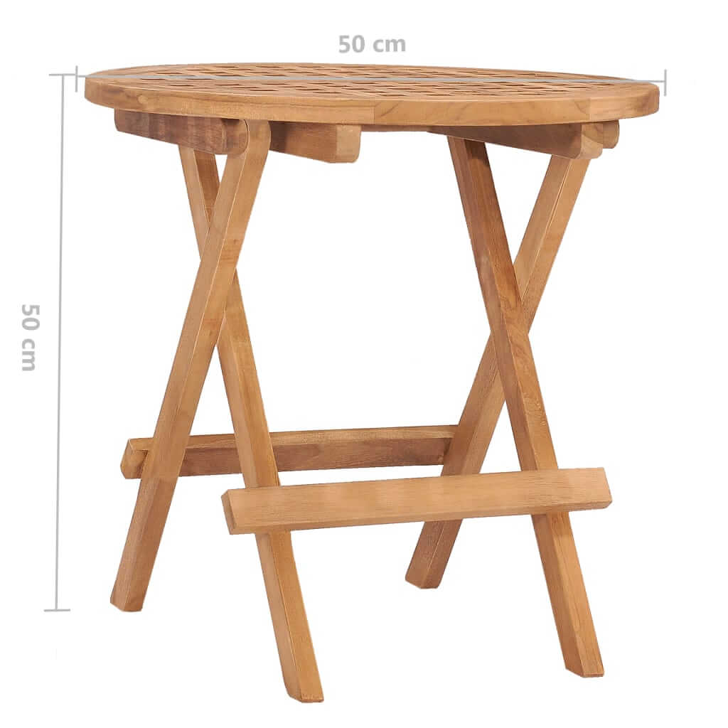 Folding garden table 50x50x50 cm crafted from durable teak wood, perfect for stylish outdoor and indoor furniture.