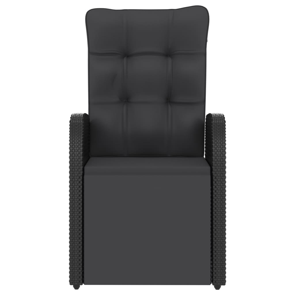 11 Piece Outdoor Dining Set with Cushions Poly Rattan - elegant high-back chair design.