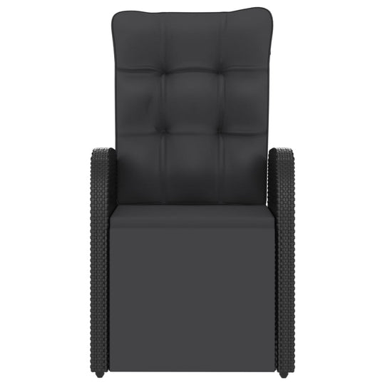 11 Piece Outdoor Dining Set with Cushions Poly Rattan - elegant high-back chair design.