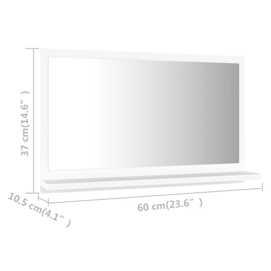 Bathroom Mirror 60x10.5x37 cm Engineered Wood , Bathroom mirror , Bathroom Vanity Units,Cabinets & Storage -,Frameless,Furniture -,Home Decor,Interior Design,Modern Design,new-305021,Vanity Units -,Wall-mounted