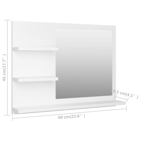 Bathroom Mirror 60x10.5x45 cm Engineered Wood , Home Decor , Bathroom Vanity Units,Cabinets & Storage -,Frameless,Furniture -,Home Decor,Home Renovation,Interior Design,Modern Design,new-305021,nterior Design,Vanity Units -