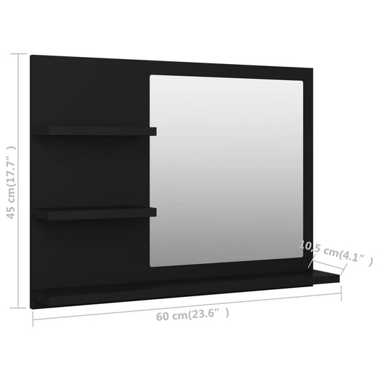 Bathroom Mirror 60x10.5x45 cm Engineered Wood , Home Decor , Bathroom Vanity Units,Cabinets & Storage -,Frameless,Furniture -,Home Decor,Home Renovation,Interior Design,Modern Design,new-305021,nterior Design,Vanity Units -