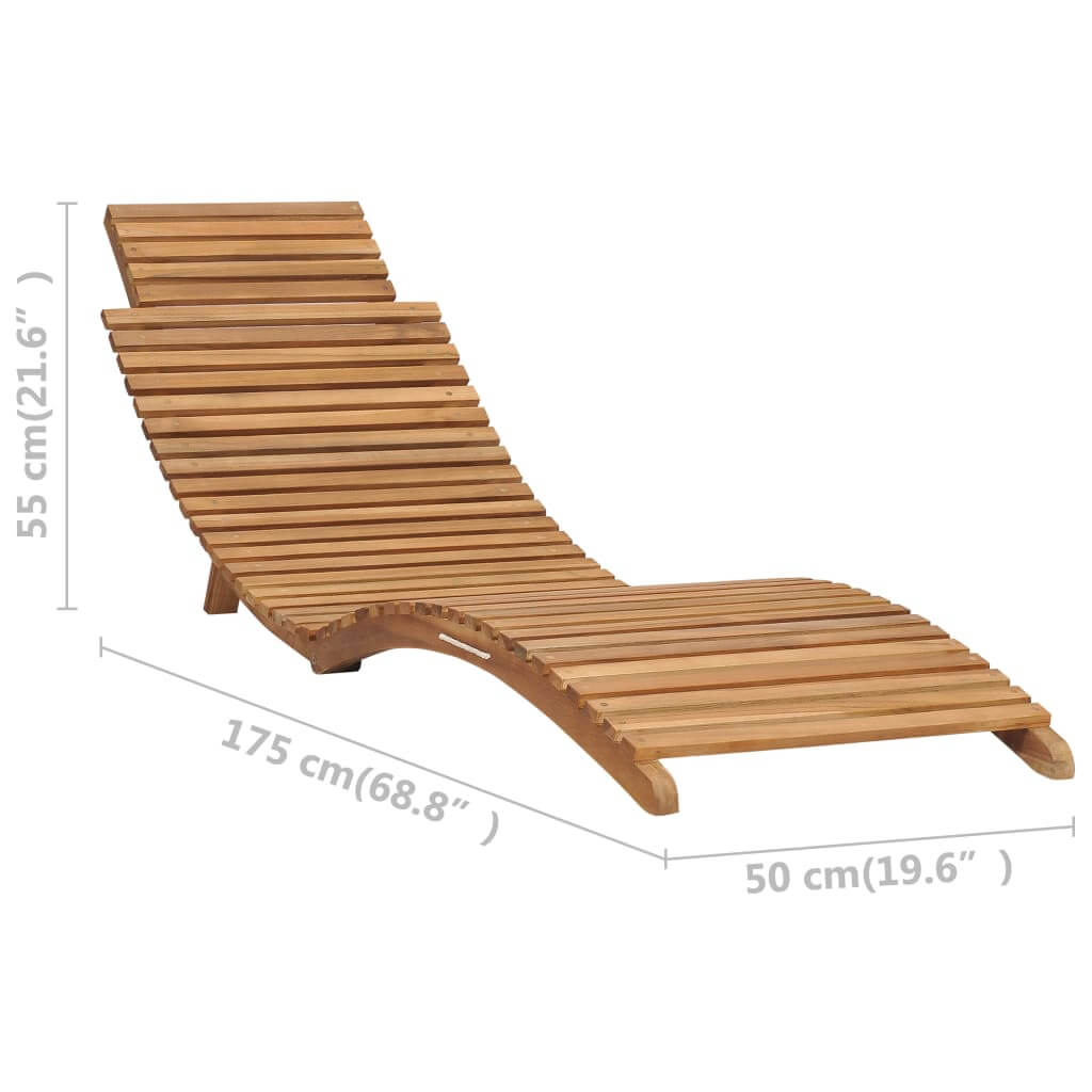 3 Piece Folding Garden Lounge Set Solid Teak Wood dimensions showing sleek design with durable teak hardwood construction.