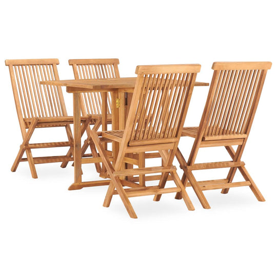 5 Piece Folding Outdoor Dining Set Solid Teak Wood , Outdoor Furniture Sets , Chairs -,Durable,eligant,Furniture -,Home & Garden -,Home Decor,Modern Design,new-305021,Outdoor Furniture -,Outdoor Furniture Sets,Outdoor Seating -,Tables -,Wooden Furniture