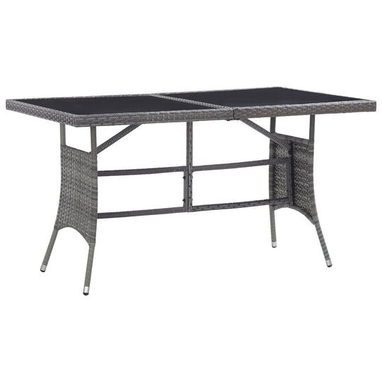 7 Piece Garden Dining Set Poly Rattan Anthracite & stylish outdoor dining table with glass top and durable steel frame