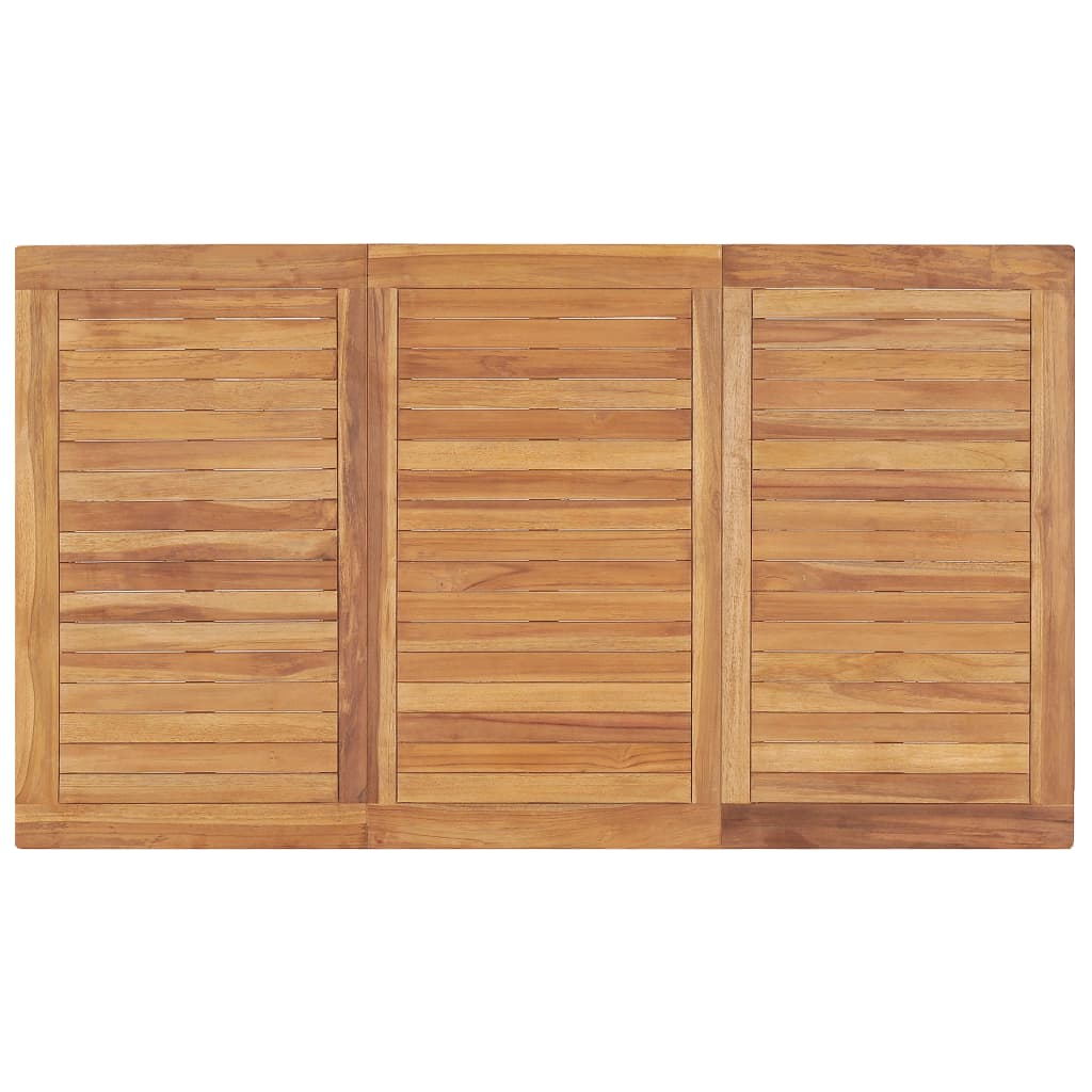 5 Piece Garden Dining Set 140x80 cm Solid Teak Wood table made from durable teak hardwood.