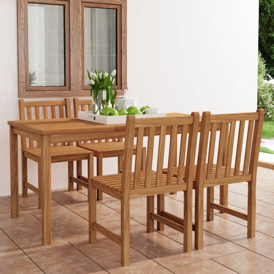 5 Piece Garden Dining Set Solid Teak Wood , Furniture -> Outdoor Furniture -> Outdoor Furniture Sets , Chairs -,Decor -,Durable,eligant,Furniture -,Home & Garden -,Home Decor,Modern Design,new-305021,Outdoor Furniture -,Outdoor Furniture Sets,Outdoor Seat