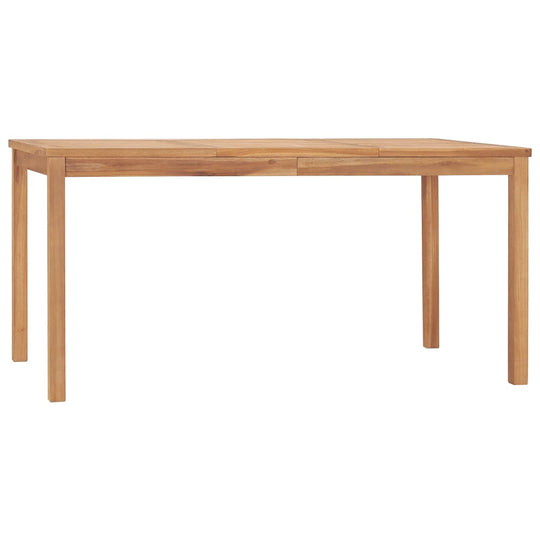 Solid teak wood dining table with a smooth finish, ideal for garden or patio dining set.