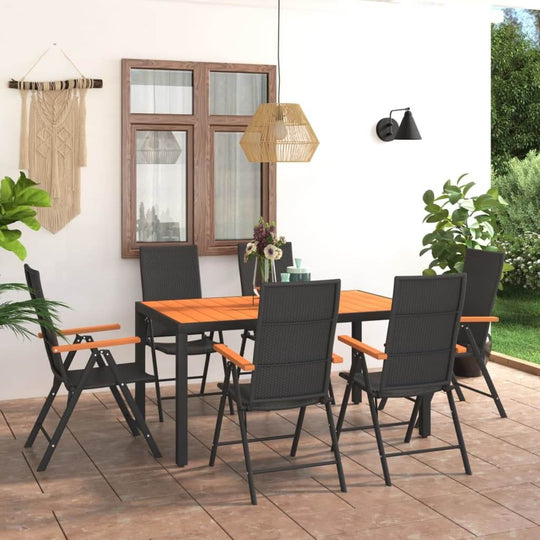 Garden Dining Set 7 Piece and Brown