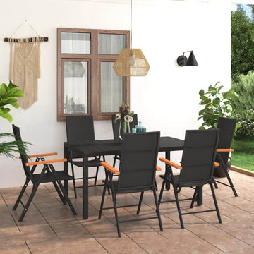 7VidaXL  Piece Garden Dining Set  and Brown