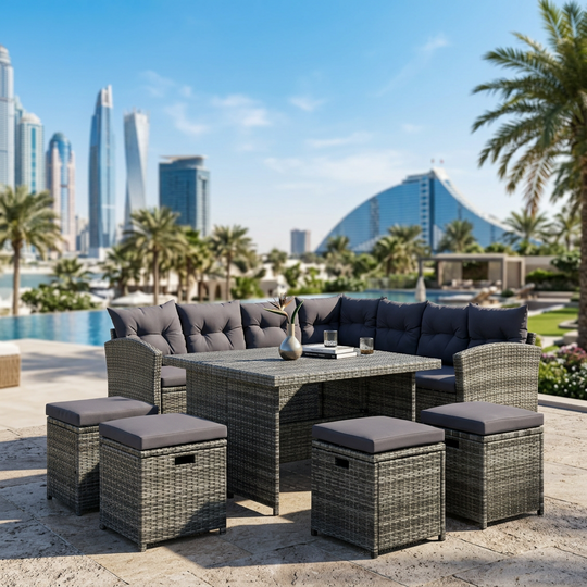 VidaXL 6 Piece Garden Lounge Set with Cushions Poly Rattan