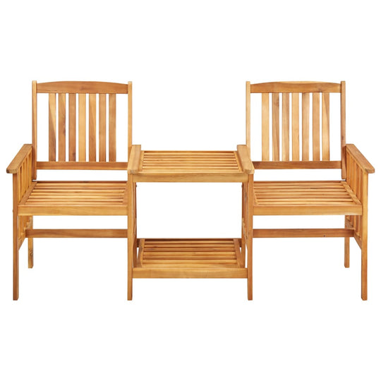 Garden chairs with tea table, solid acacia wood, outdoor furniture set, rustic bistro for patio, مفروشات, أثاث.