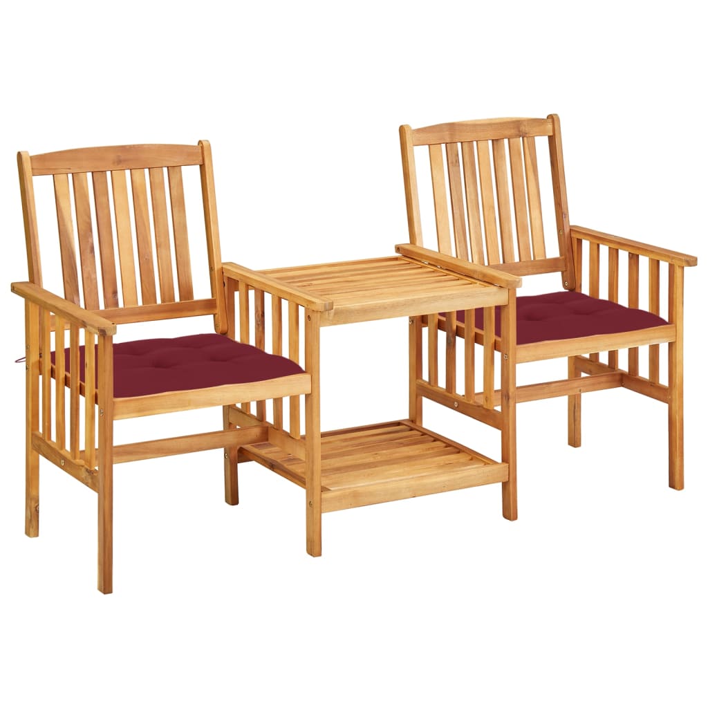 Garden Chairs with Tea Table and Cushions Solid Acacia Wood , Furniture -> Outdoor Furniture -> Outdoor Furniture Sets , Durable,eligant,Furniture -,Home & Garden -,Modern Design,new-305021,Outdoor Furniture -,Outdoor Furniture Sets,Wooden Furniture