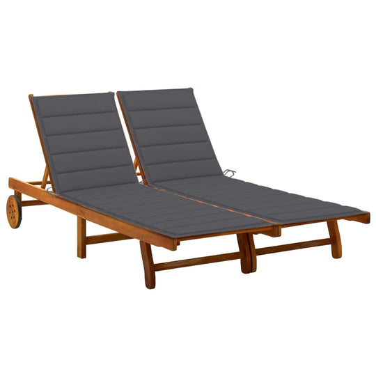 2-Person Garden Sun Lounger with Cushions Solid Acacia Wood , Furniture -> Outdoor Furniture -> Outdoor Seating -> Sunloungers , Durable,eligant,Furniture -,Home & Garden -,Modern Design,new-305021,Outdoor Furniture -,Outdoor Seating -,Sunloungers