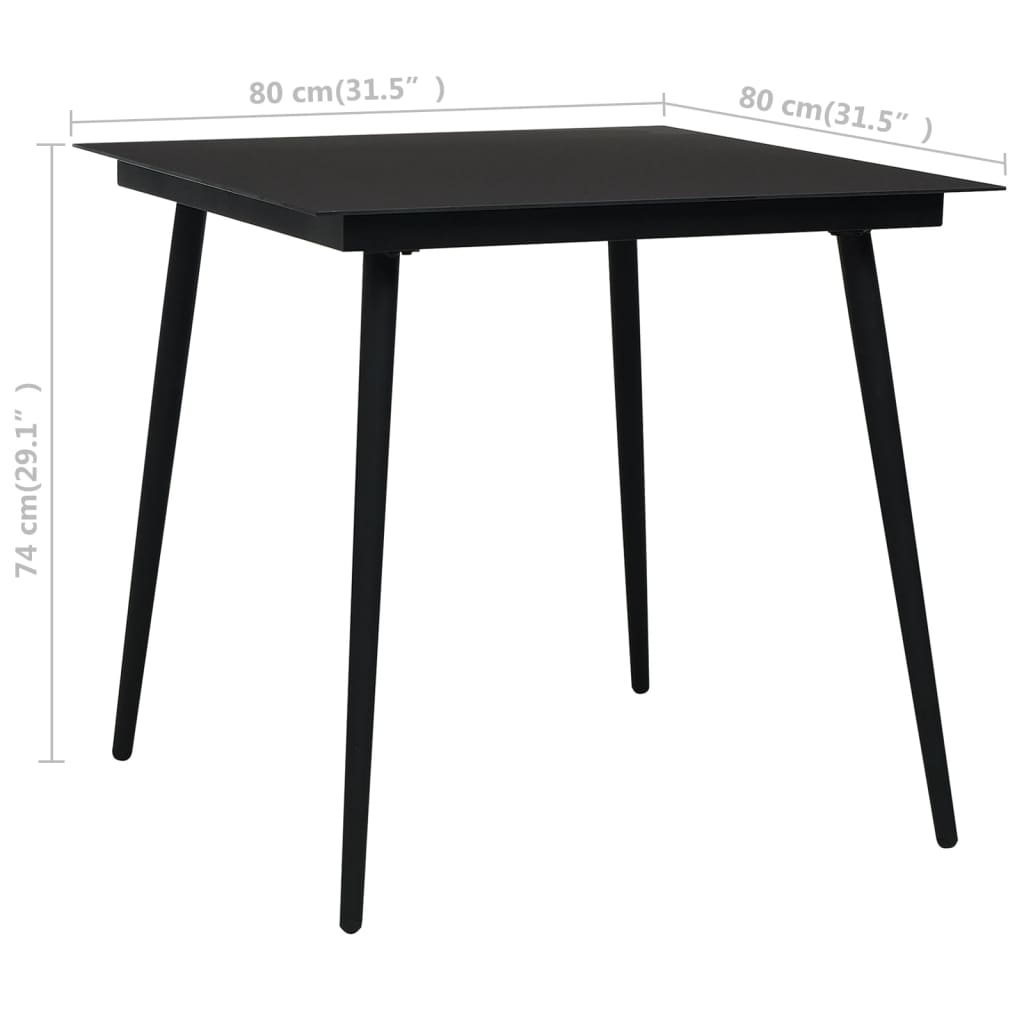 Outdoor Dining Set 3 Piece  Poly Rattan and Glass