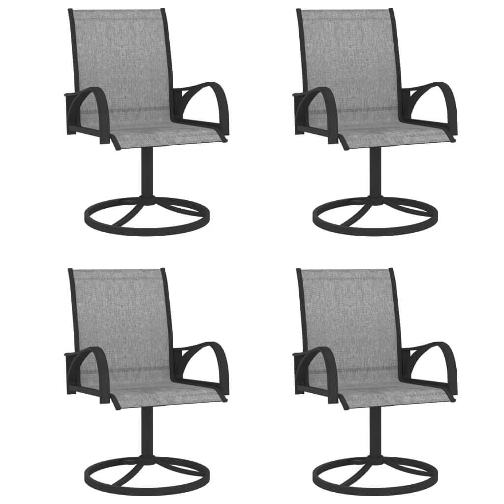 4 swivel chairs from the 5 Piece Garden Dining Set Textilene and Steel on a white background.