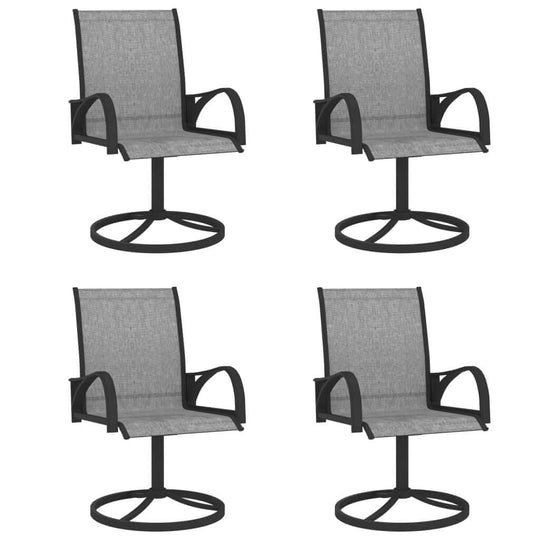 4 swivel chairs from the 5 Piece Garden Dining Set Textilene and Steel on a white background.