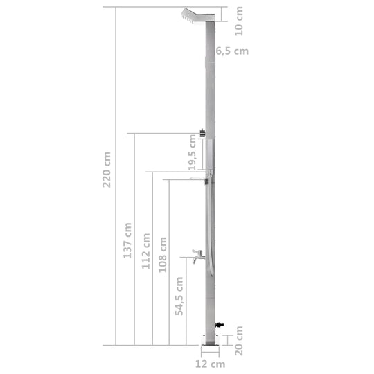 Garden Shower 220 cm Stainless Steel