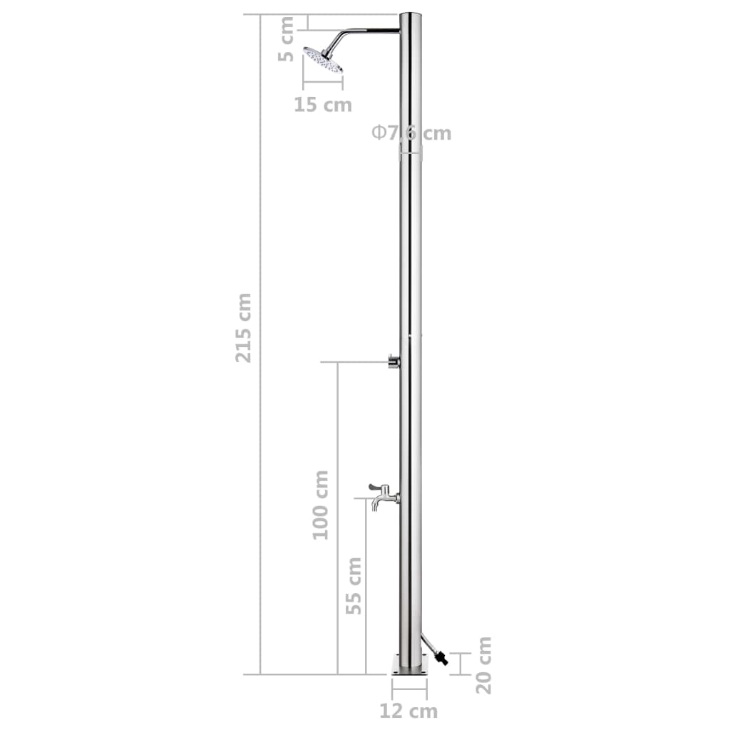 Garden Shower 215 cm Stainless Steel