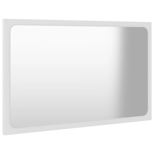 White bathroom mirror with sleek design, perfect for enhancing storage and style in your bathroom furniture set.