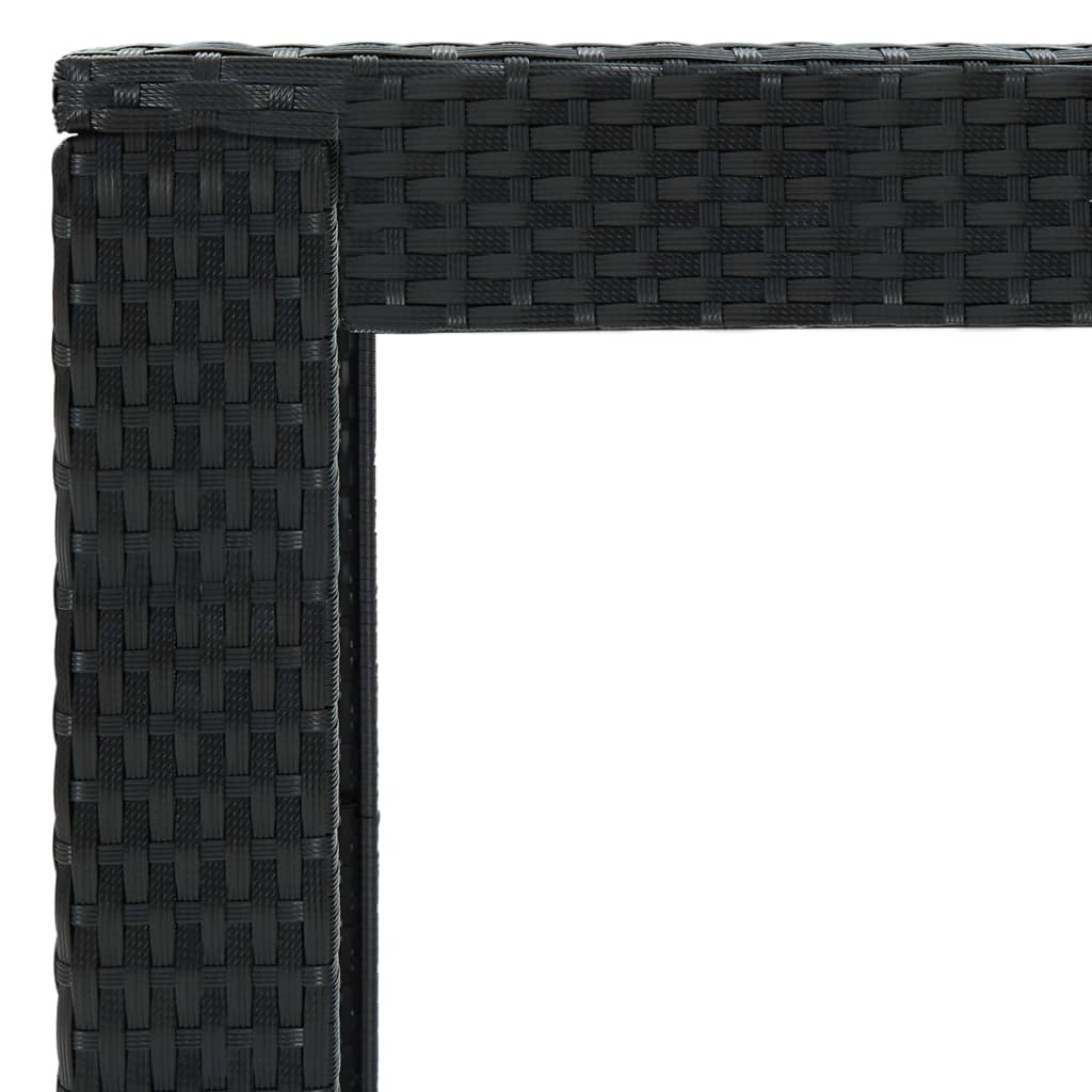 7 Piece Outdoor Bar Set with Cushions Poly Rattan Black