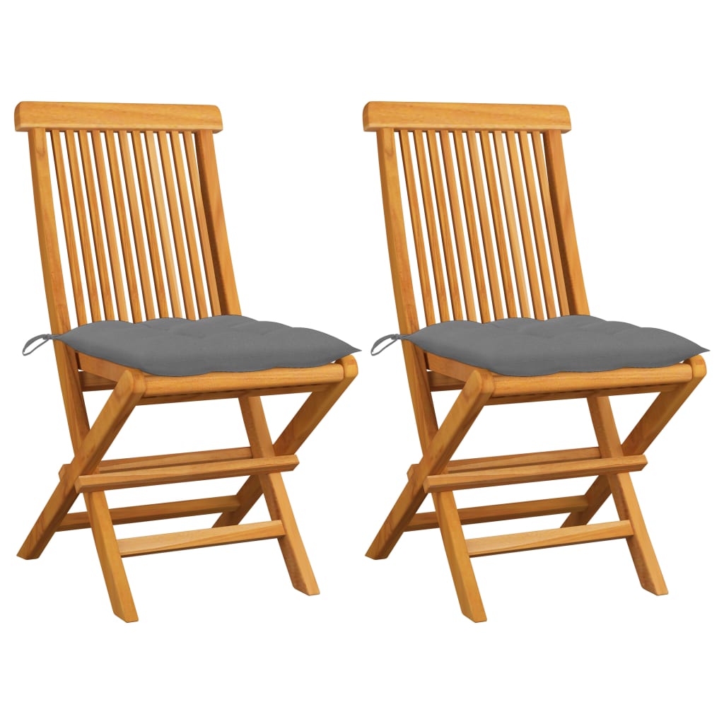 Garden Chairs with Cushions 2 pcs Solid Teak Wood , Furniture -> Outdoor Furniture -> Outdoor Seating -> Outdoor Chairs , Chairs -,Decor -,Durable,eligant,Furniture -,Home & Garden -,Home Decor,Modern Design,new-305021,Outdoor Chairs,Outdoor Furniture -,O