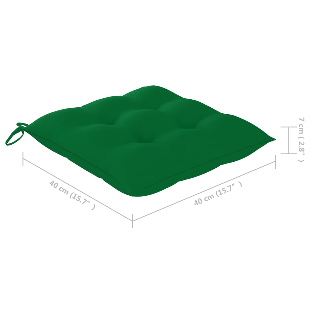 كراسي حديقة مع وسائد، مصنوعة من خشب الساج الصلب