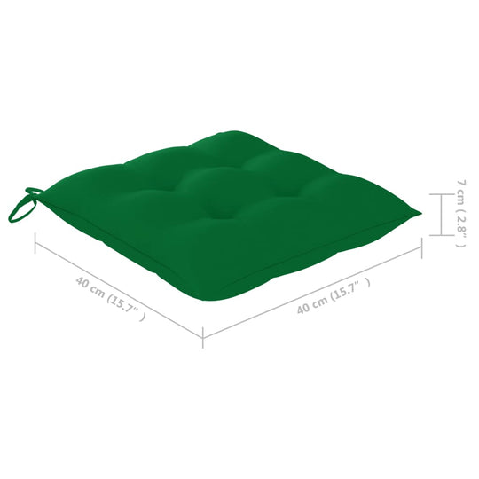 كراسي حديقة مع وسائد، مصنوعة من خشب الساج الصلب