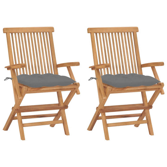 Garden Chairs with  Cushions  pcs Solid Teak Wood