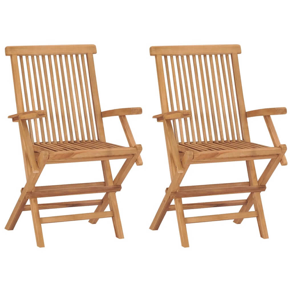 Garden Chairs with  Cushions  pcs Solid Teak Wood