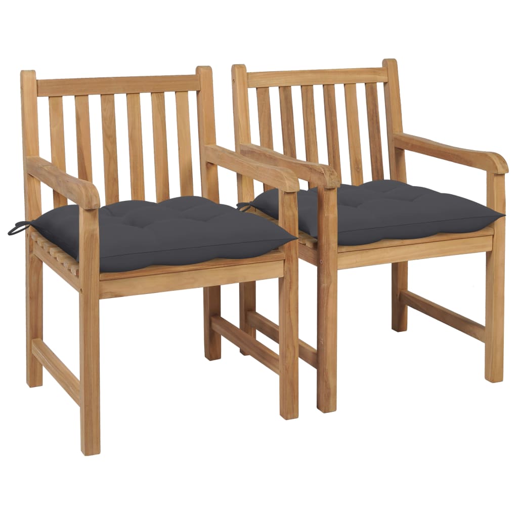 Garden Chairs 2 pcs with Cushions Solid Teak Wood , Furniture -> Outdoor Furniture -> Outdoor Seating -> Outdoor Chairs , Chairs -,Decor -,Durable,eligant,Furniture -,Home & Garden -,Modern Design,new-305021,Outdoor Chairs,Outdoor Furniture -,Outdoor Furn