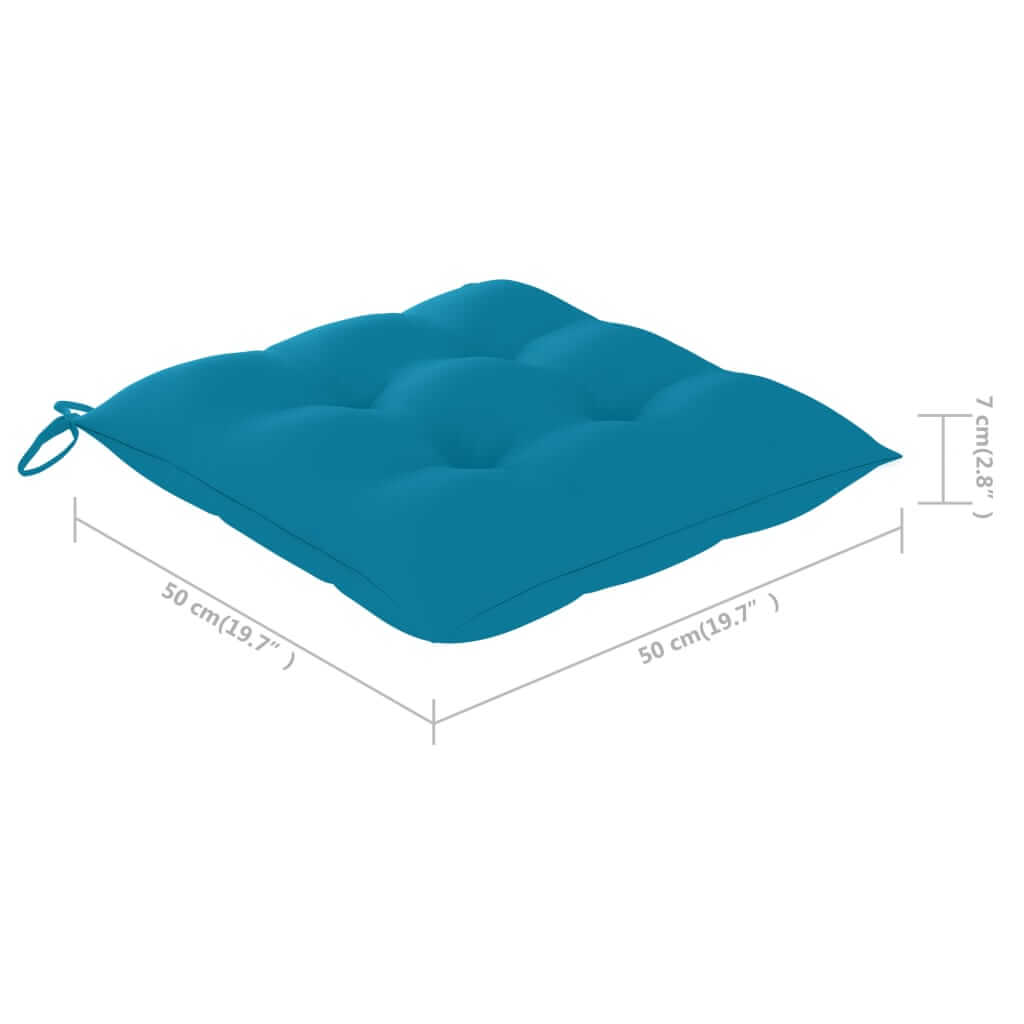 Garden Chairs  pcs with Light  Cushions Solid Teak Wood