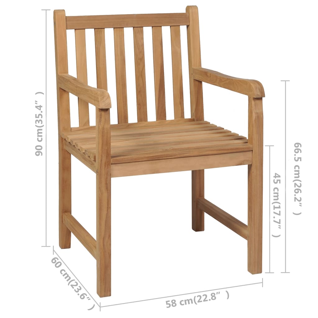 Garden Chairs  pcs with Light  Cushions Solid Teak Wood