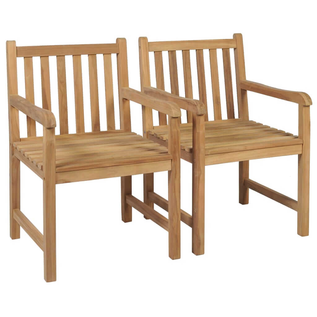 Garden Chairs  pcs with Light  Cushions Solid Teak Wood