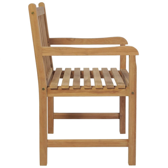 Garden Chairs  pcs with Light  Cushions Solid Teak Wood