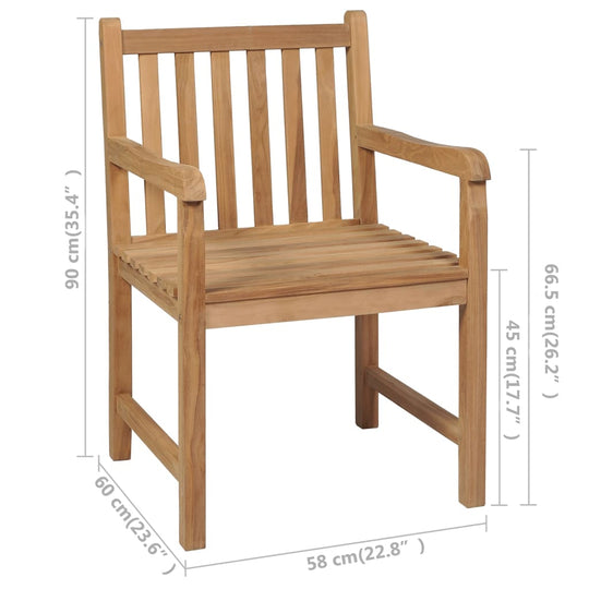 VidaXL Garden Chairs 2 pcs with Taupe Cushions Solid Teak Wood