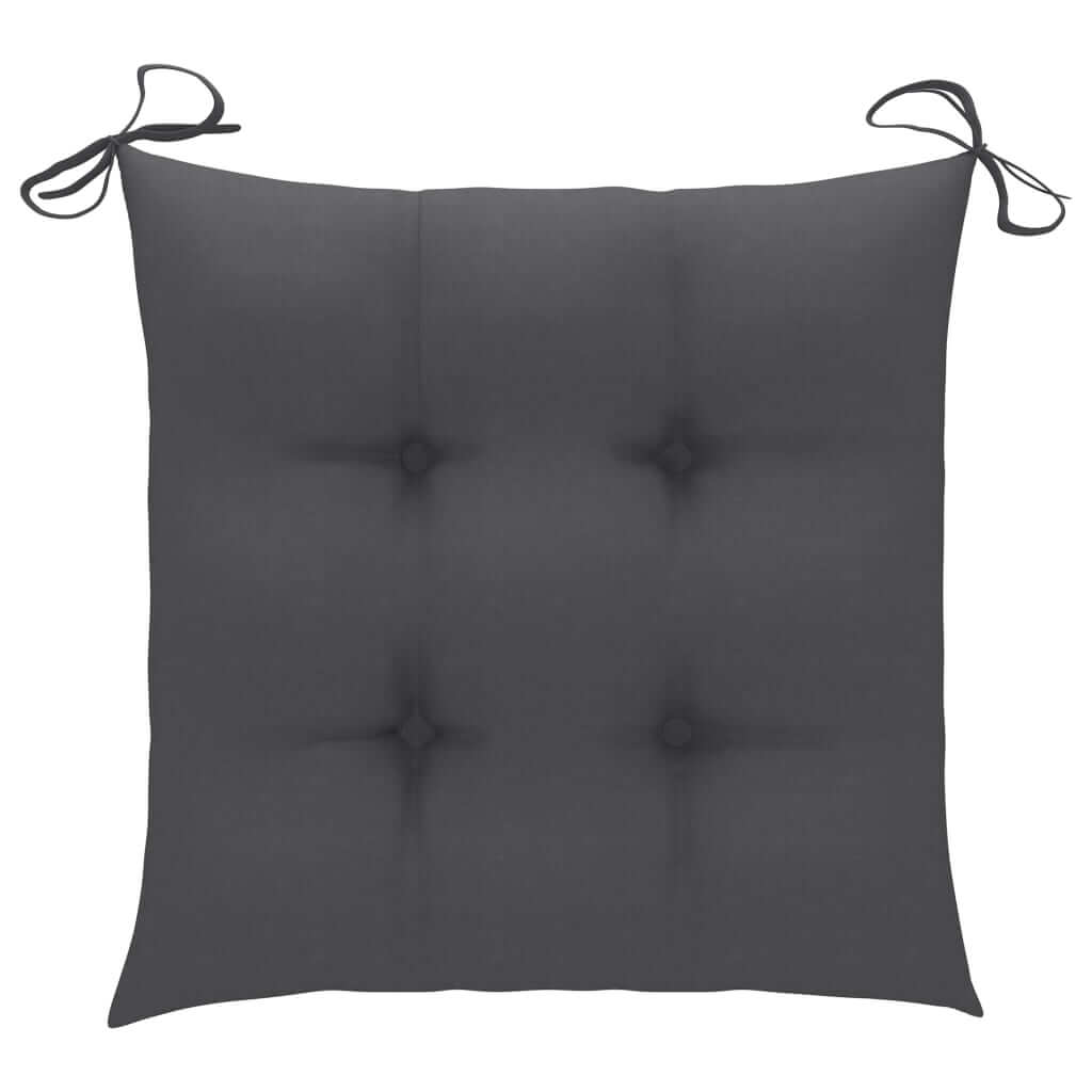 Anthracite cushion with ties, featuring a tufted design, perfect for enhancing comfort in rocking chairs or outdoor furniture.