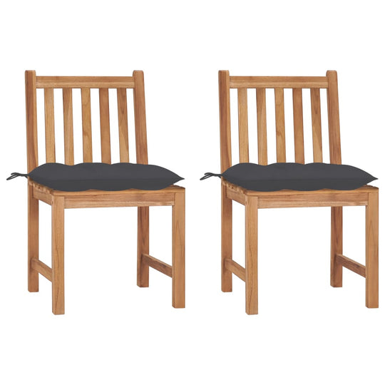 Garden Chairs 2 pcs with Cushions Solid Teak Wood , Furniture -> Outdoor Furniture -> Outdoor Seating -> Outdoor Chairs , Chairs -,Decor -,Durable,eligant,Furniture -,Home & Garden -,Home Decor,Modern Design,new-305021,Outdoor Chairs,Outdoor Furniture -,O