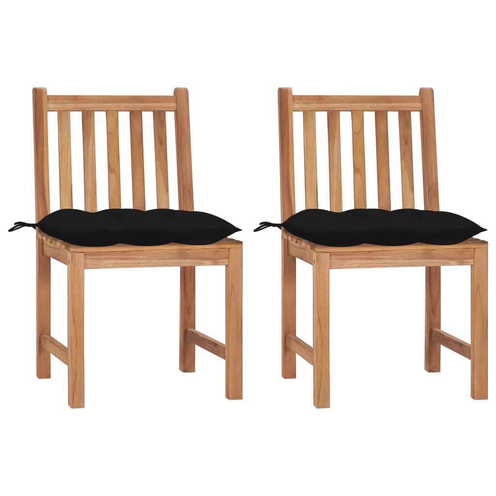 Garden Chairs 2 pcs with Cushions Solid Teak Wood , Furniture -> Outdoor Furniture -> Outdoor Seating -> Outdoor Chairs , Chairs -,Decor -,Durable,eligant,Furniture -,Home & Garden -,Home Decor,Modern Design,new-305021,Outdoor Chairs,Outdoor Furniture -,O