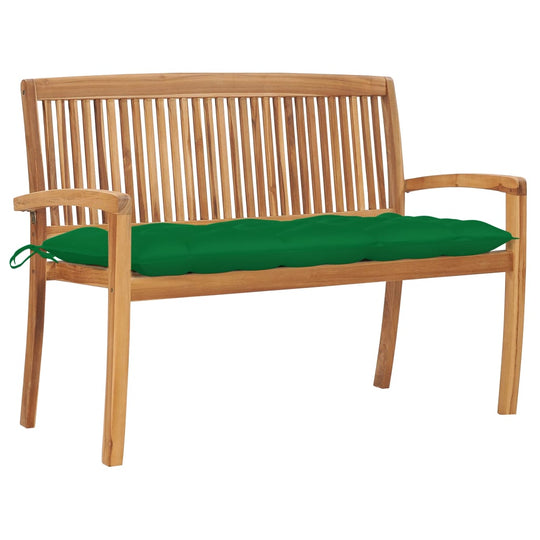 Stacking Garden Bench with Cushion 128.5 cm Solid Teak Wood , Furniture -> Outdoor Furniture -> Outdoor Seating -> Outdoor Benches , Chairs -,Durable,eligant,Furniture -,Home & Garden -,Home Decor,Modern Design,new-305021,Outdoor Benches,Outdoor Furniture