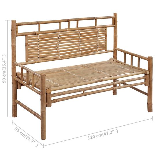 Garden Bench with Cushion 120 cm Bamboo , Furniture -> Outdoor Furniture -> Outdoor Seating -> Outdoor Benches , Chairs -,Decor -,Durable,eligant,Furniture -,Home & Garden -,Home Decor,Modern Design,new-305021,Outdoor Benches,Outdoor Chairs,Outdoor Furnit