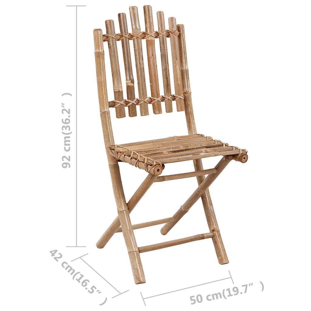 Folding Garden Chairs  pcs with Cushions Bamboo