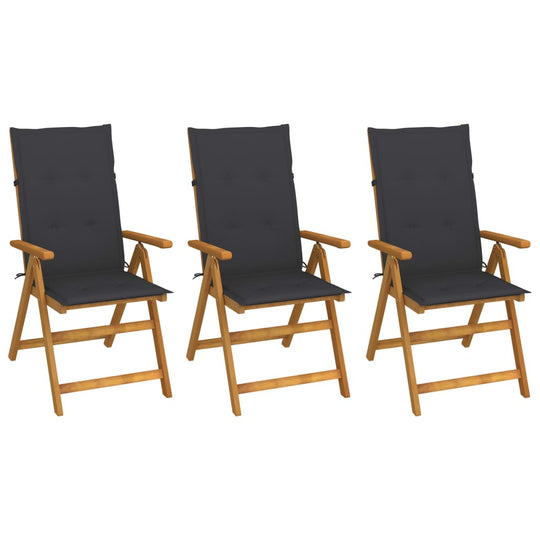 Folding Garden Chairs 3 pcs with Cushions Solid Acacia Wood , Outdoor Seating -> Outdoor Chairs , Chairs -,Decor -,Durable,eligant,Furniture -,Home & Garden -,Home Decor,Modern Design,new-305021,Outdoor Chairs,Outdoor Furniture -,Outdoor Furniture Sets,Ou