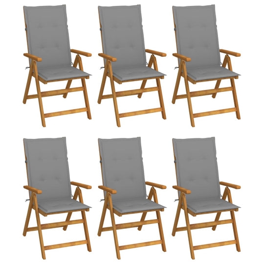 Folding Garden Chairs 6 pcs with Cushions Solid Acacia Wood , Furniture -> Outdoor Furniture -> Outdoor Seating -> Outdoor Chairs , Durable,eligant,Furniture -,Home & Garden -,Modern Design,new-305021,Outdoor Chairs,Outdoor Furniture -,Outdoor Seating -,W