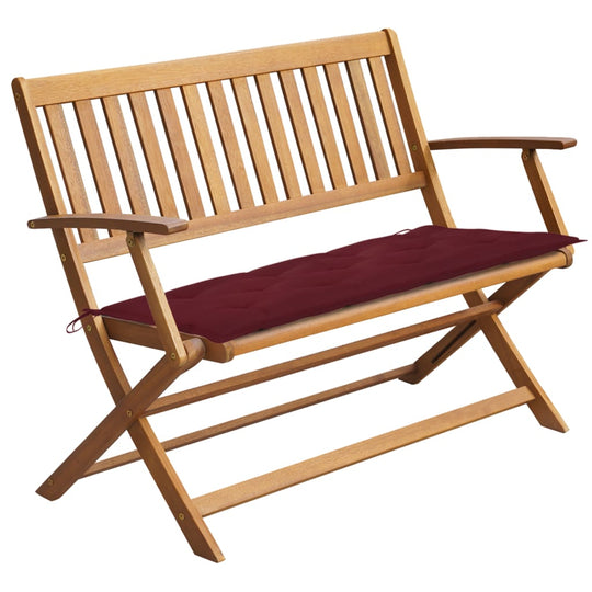 Garden Bench with Cushion 120 cm Solid Acacia Wood , Furniture -> Outdoor Furniture -> Outdoor Seating -> Outdoor Benches , Chairs -,Decor -,Durable,eligant,Furniture -,Home & Garden -,Home Decor,Modern Design,new-305021,Outdoor Benches,Outdoor Chairs,Out