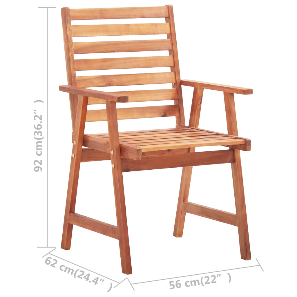 Outdoor Dining Chairs  pcs with Cushions Solid Acacia Wood