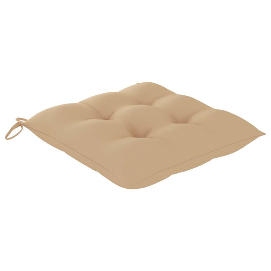 Beige cushion with tufted design, perfect for outdoor furniture and adding comfort to garden chairs.