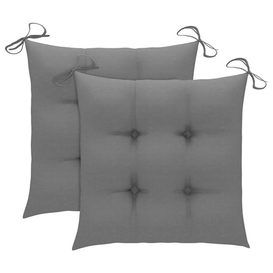 Gray cushion set for outdoor furniture, ideal for garden chairs and lounge seating comfort.