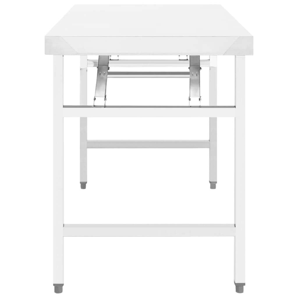 Kitchen Folding Work Table 100x60x80 cm Stainless Steel